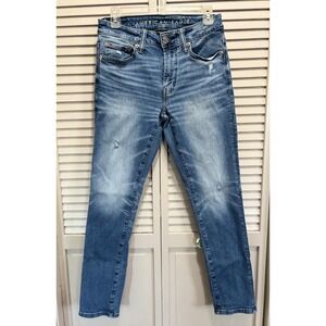 American Eagle Airflex 360 Athletic Skinny Denim Jeans Size 29x30 Light Distress